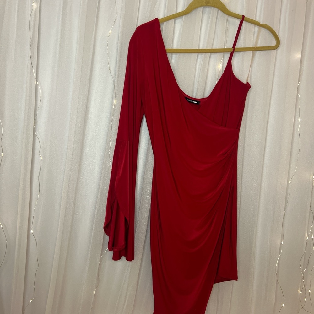 Fashion Nova Asymmetrical Scarlet Dress